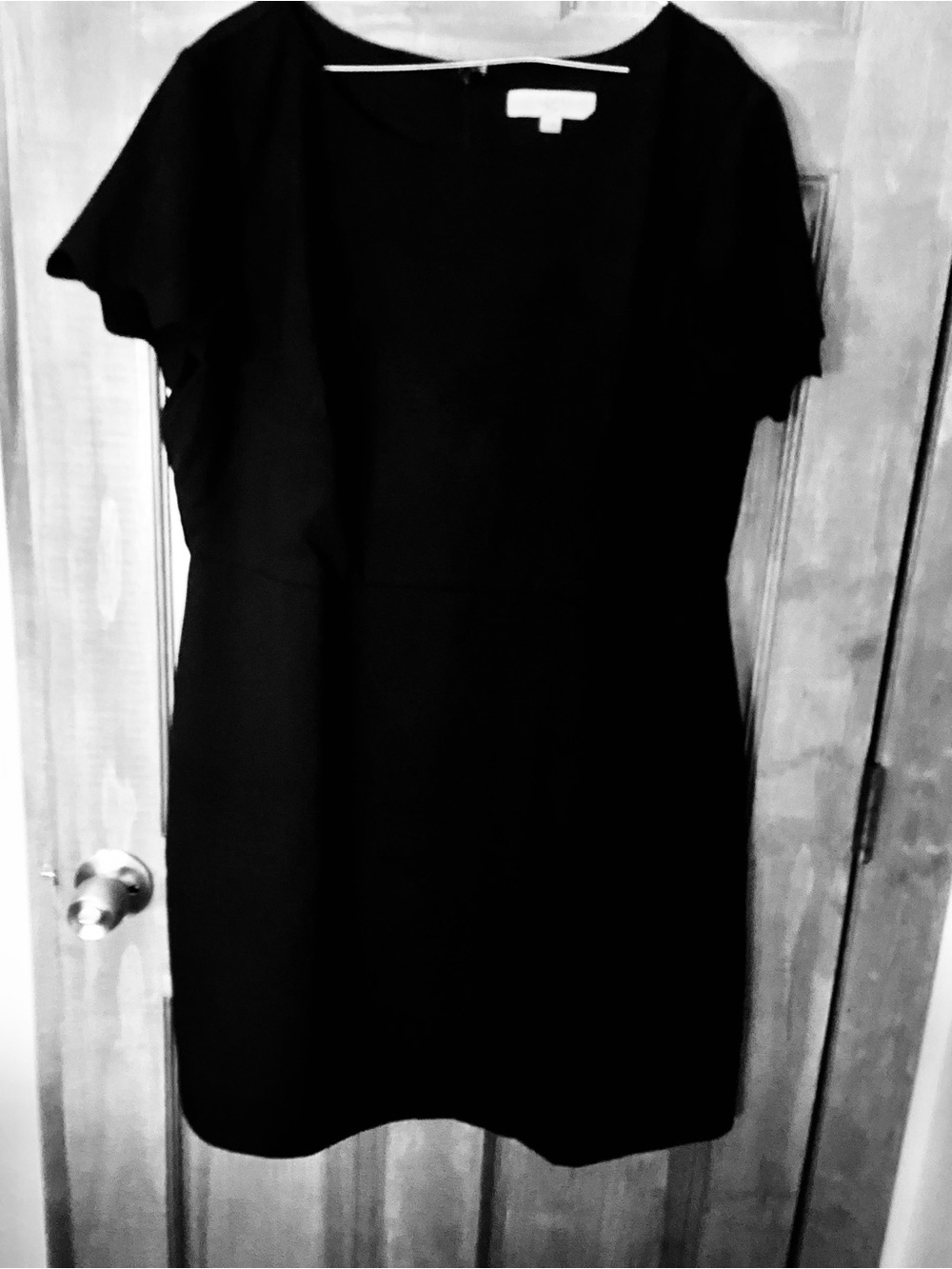 LOFT Black Mini Dress with Flutter Sleeves